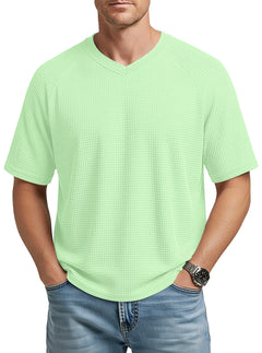 Camiseta Hombre Manga Corta Cuello V Waffle
