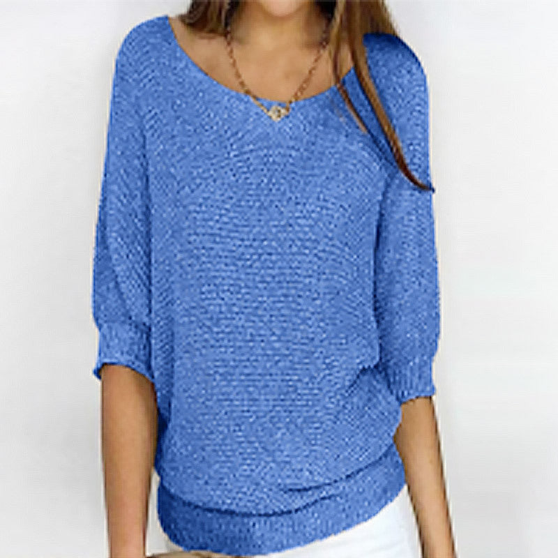 Jersey Mujer Cuello Redondo Manga Tres Cuartos | Punto