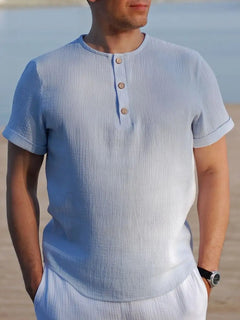 Camiseta Hombre Manga Corta Slim Fit Algodón Verano