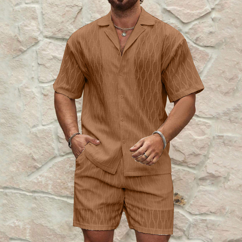 Conjunto Verano Hombre Dos Piezas Camisa Shorts Casual
