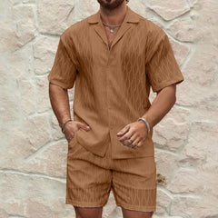 Conjunto Verano Hombre Dos Piezas Camisa Shorts Casual