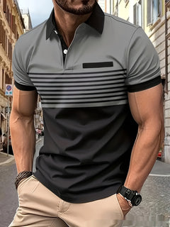 Camisa Casual Hombre a Rayas con Bolsillo — Tallas S a XXXL