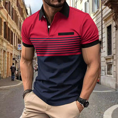 Camisa Casual Hombre a Rayas con Bolsillo — Tallas S a XXXL