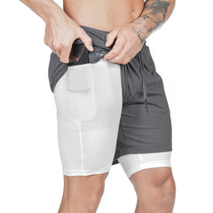 Pantalon Corto Compresion Deportivo con Bolsillo Hombre