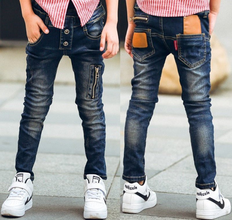 Pantalones Vaqueros Niño Elásticos – Denim Azul Oscuro - Irina Shop
