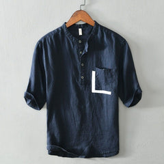 Camisa hombre manga corta - Estilo casual con bolsillos M-4XL