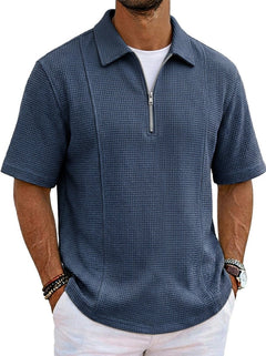 Polo Deportivo con Cuello Barco y Media Cremallera Hombre - Irina Shop