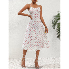 Vestido Largo Mujer Lunares Tirantes Abertura Lateral