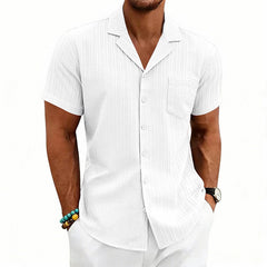 Camisa Hombre Manga Corta Cuello Cubano Talla Grande