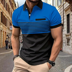 Camisa Casual Hombre a Rayas con Bolsillo — Tallas S a XXXL