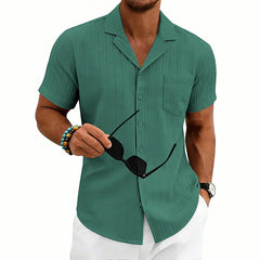Camisa Hombre Manga Corta Cuello Cubano Talla Grande