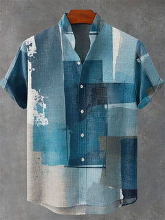 Camisa Hombre Manga Larga Estampado 3D Casual Vintage