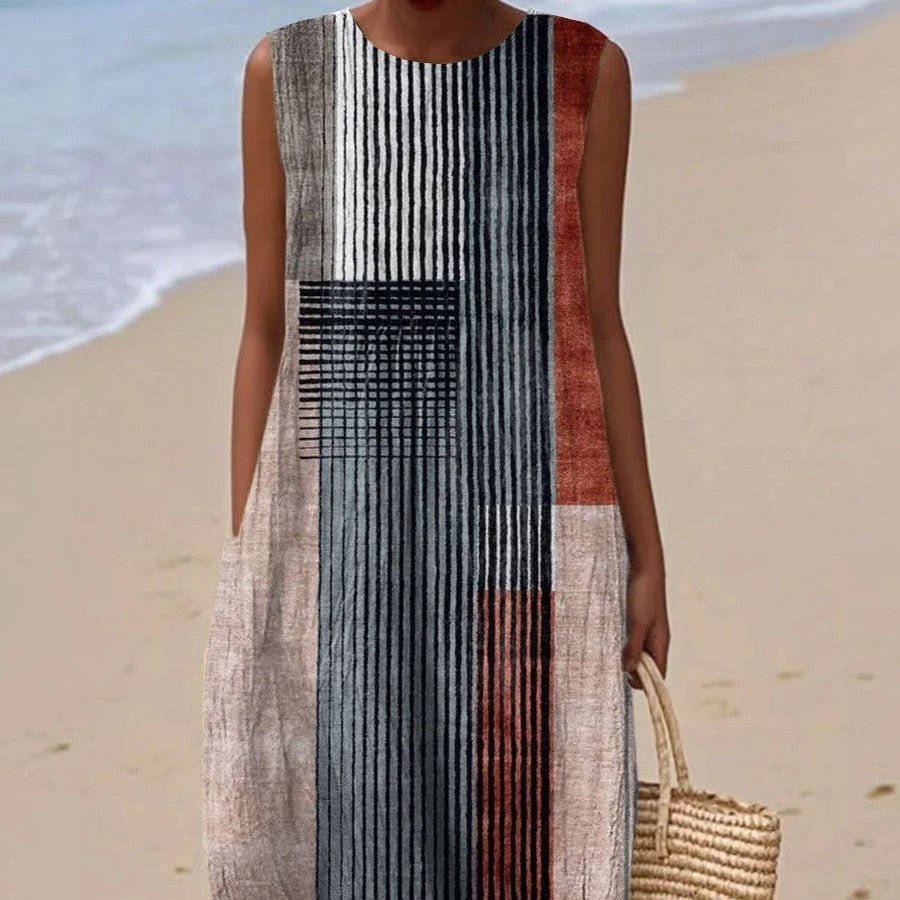 Vestido Casual Mujer Talla Grande Sin Mangas – Estampado 3D - Irina Shop