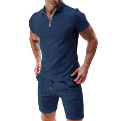 Conjunto Casual Hombre Verano — Waffle Camiseta + Shorts