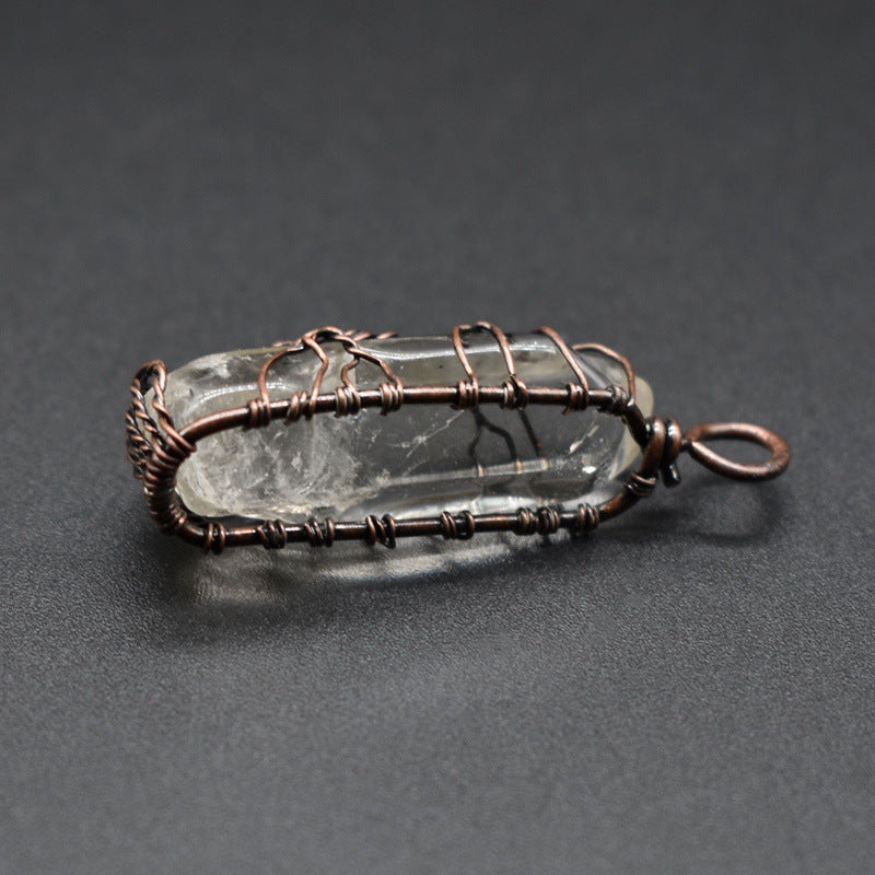 Collar Colgante Arbol de la Vida Cristal Piedra Natural Mujer