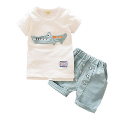 Conjunto Niño Niña Verano | Camiseta y Short Estampado Cocodrilo