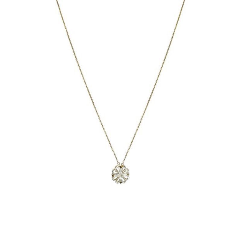 Collar Colgante Trébol Cuatro Hojas Corazón Magnético Mujer