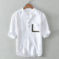 Camisa hombre manga corta - Estilo casual con bolsillos M-4XL