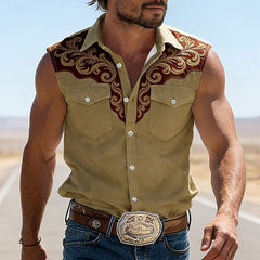 Camiseta Sin Mangas Hombre Verano | Estampada Retro con Bolsillo