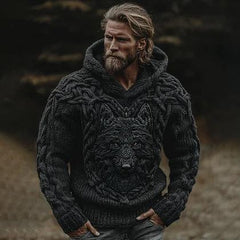 Sudadera con Capucha Hombre Estampado Vikingo | Casual