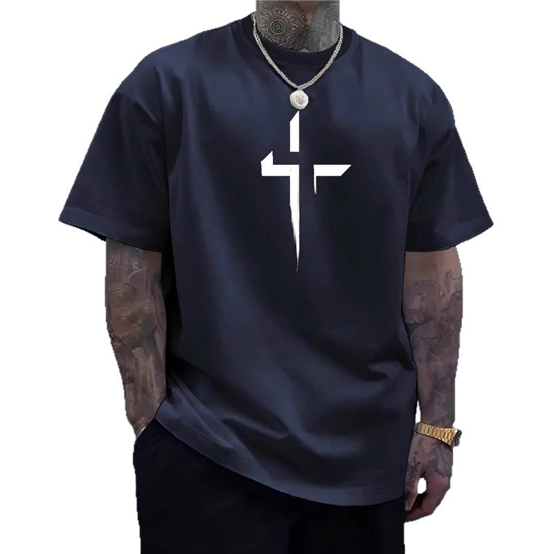 Camiseta Streetwear Hombre Manga Corta | Estampado Cruz 7 Colores