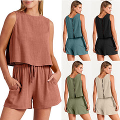 Conjunto Verano Mujer | Top Sin Mangas y Shorts 2 Piezas