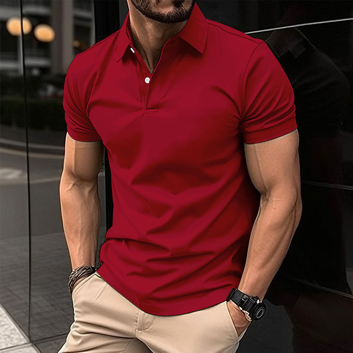 Polo Manga Corta Hombre | Color Solido | Tallas S-3XL