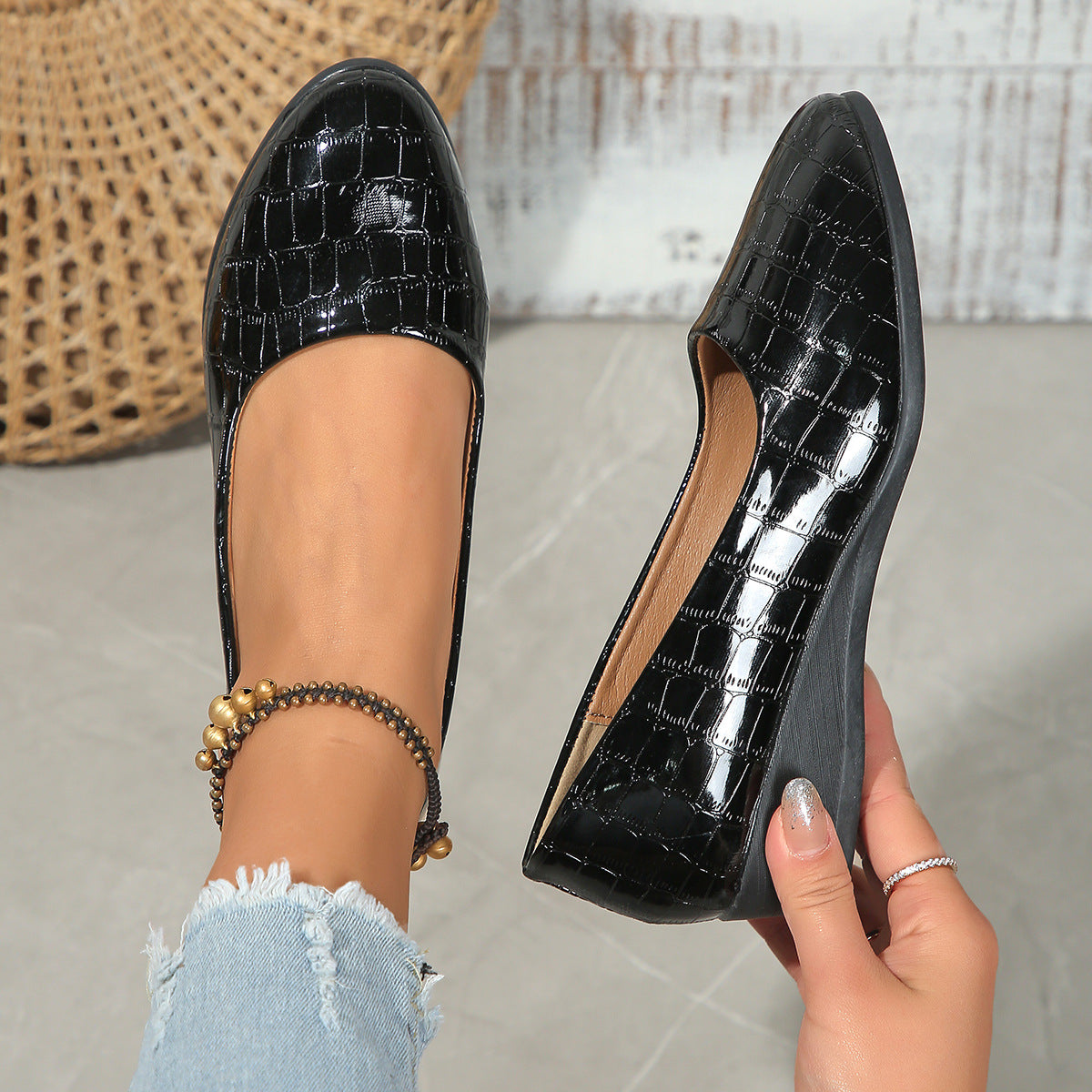 Zapatos Cuña Mujer Punta Cerrada Elegantes