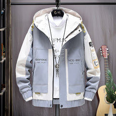 Chaqueta Casual Hombre Suelta Estampada sin Cuello