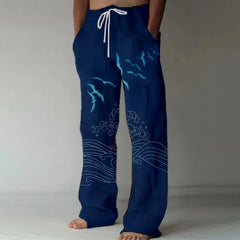Pantalones Casual Hombre Wide-Leg Estampado