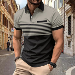 Camisa Casual Hombre a Rayas con Bolsillo — Tallas S a XXXL