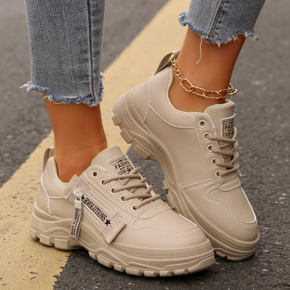 Zapatillas Deportivas Mujer Cremallera Lateral