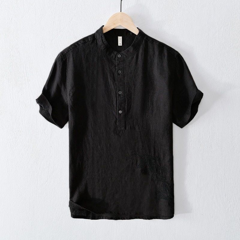 Camisa hombre manga corta - Estilo casual con bolsillos M-4XL