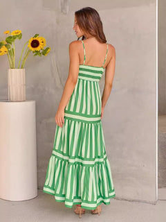 Vestido Largo Tirantes Mujer Estampado con Bolsillos