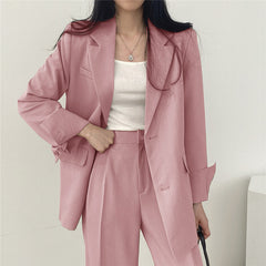 Conjunto Coreano Mujer Slim Fit - Traje Pantalón Casual