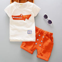 Conjunto Niño Niña Verano | Camiseta y Short Estampado Cocodrilo