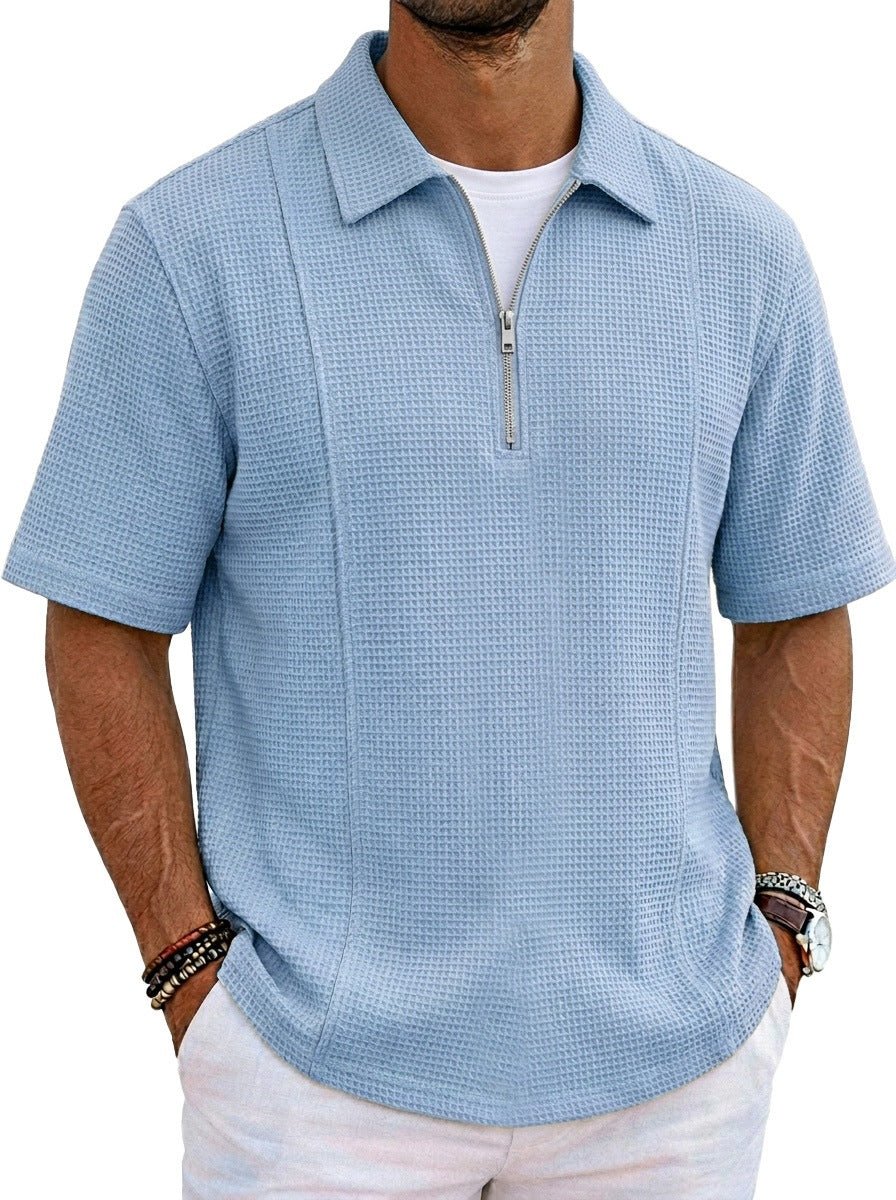 Polo Deportivo con Cuello Barco y Media Cremallera Hombre - Irina Shop
