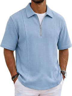 Polo Deportivo con Cuello Barco y Media Cremallera Hombre - Irina Shop