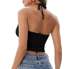 Top Halter Mujer Verano | Camisola Sexy con Espalda Descubierta