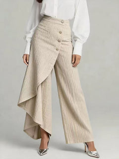 Pantalones Rectos Mujer con Botones | Moda Urbana