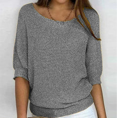 Jersey Mujer Cuello Redondo Manga Tres Cuartos | Punto