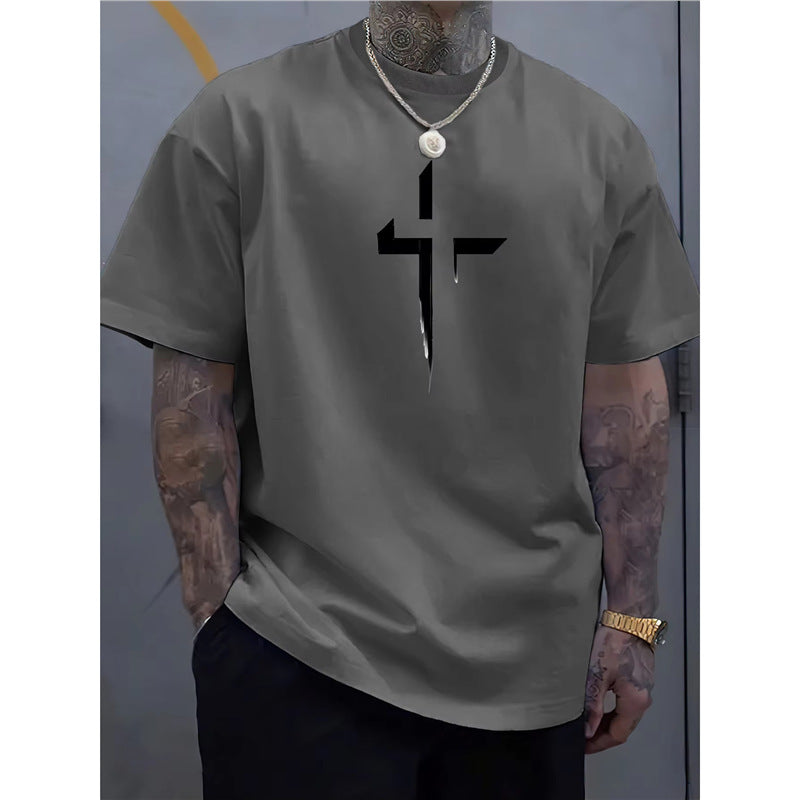 Camiseta Streetwear Hombre Manga Corta | Estampado Cruz 7 Colores