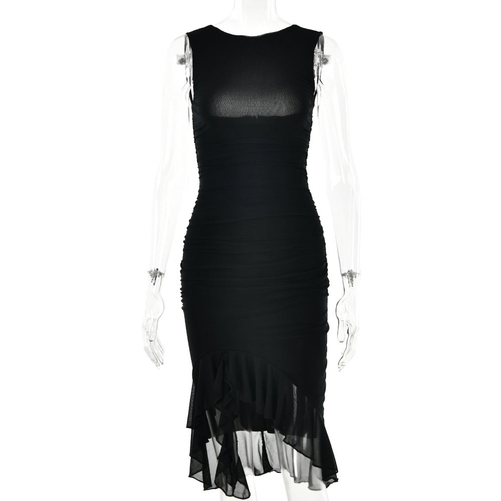 Vestido Ajustado Mujer Sin Mangas | Midi Elegante de Fiesta