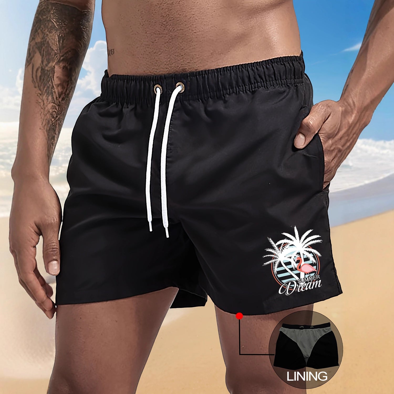 Shorts Deportivos Hombre Casual Playa Jogging Color Liso