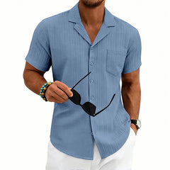 Camisa Hombre Manga Corta Cuello Cubano Talla Grande