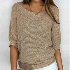 Jersey Mujer Cuello Redondo Manga Tres Cuartos | Punto