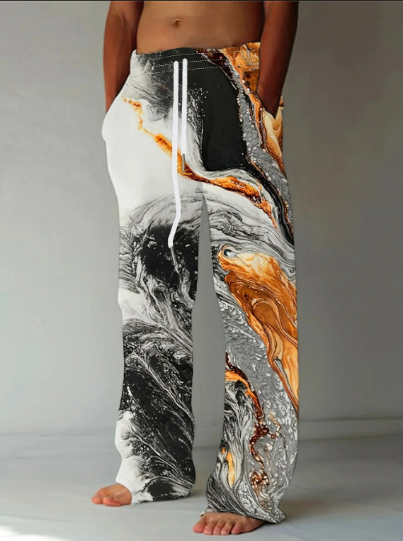 Pantalones Casual Hombre Wide-Leg Estampado