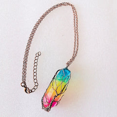 Collar Colgante Arbol de la Vida Cristal Piedra Natural Mujer