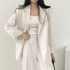 Conjunto Coreano Mujer Slim Fit - Traje Pantalón Casual