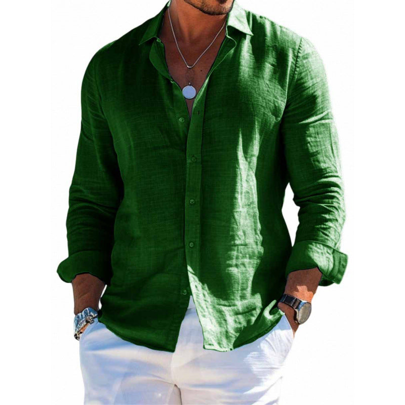 Camisa Manga Larga Hombre Casual Holgada S-6XL